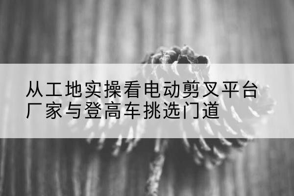 天门电动剪叉升降平台厂家-从工地实操看电动剪叉平台厂家与登高车挑选门道